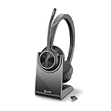 Schnurloses Poly Voyager 4320 UC-Headset und Ladestation – Stereo-Kopfhörer...