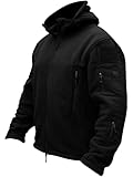 TACVASEN Herren Fleecejacke Military Outdoor Winddichte Jacke mit Kapuze- Gr....