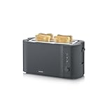 SEVERIN Toaster Langschlitz, 4 Scheiben mit integrierten Brötchenaufsatz, 2...