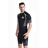 ZCCO Herren Shorty Neoprenanzüge 1,5 mm Premium Neopren-Reißverschluss Kurzarm...