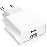 USB C Ladegerät, 20W 2Port USBC Netzteil Adapter Mehrfach für iPhone 16/16...