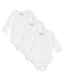 Kindsgard Wickelbody langarm – Weiß 50 – 3er-Pack für Babys – aus 100%...