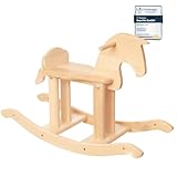 VonDerWelt Massivholz-Schaukelpferd für Kinder ab 1 Jahr – handgefertigtes,...
