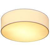 MONZANA® Deckenlampe Stoff Wohnzimmer Schlafzimmer E27 Weiß 38cm Rund...