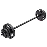 GORILLA SPORTS® Langhantel Set 19,5 kg - inkl. Hantelscheiben 2x1,25kg,...