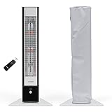 VASNER HeatTower schwarz + AirCape grau – Infrarot Standheizstrahler 2500 Watt...