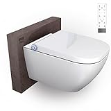 BERNSTEIN Dusch-WC Pro+ 1104 in Weiß, Spülrandloses Hänge-WC mit Bidet...
