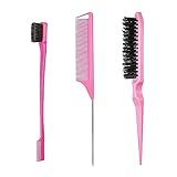 3-Teiliges Haarkamm, Doppelkantenkamm, Rattenschwanz Kamm, Borsten Haarschnitt...