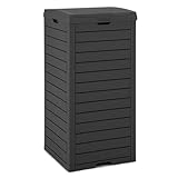 COSTWAY Mülleimer mit Deckel, 118 L, Mülltonne Abfalltonne Garten, mit...