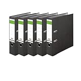 IC-Office 5er Pack Ordner A4 8cm breit schwarz Aktenordner Ringordner...