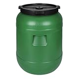 F & R Regentonne mit Deckel 80 Liter aus HDPE I Futtertonne Pferd I Wassertank...