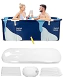 QWORK® Große Tragbare Badewanne 140cmX60cmX55cm, Erwachsene Klappbare...