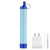 HOTUT Tragbares Wasserfilter Outdoor, 0,01 μm Wasserfilter aus strohhalm mit...
