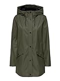 ONLY Damen Regenjacke ONLElisa Regen-Mantel mit Kapuze 15261734 Kalamata S