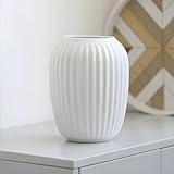 Vase Weiß, Klein Deko Vasen aus Keramik, Blumenvase Modern für Tischdeko...