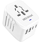 Reiseadapter Weltweit Universal Reisestecker Adapter mit USB C, Internationaler...