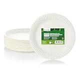 Vaily Pappteller rund 22,5 cm 100er Pack - Umweltfreundliche Einwegteller,...