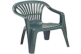 Monobloc stapelbarer Outdoor-Stuhl, niedrige Rückenlehne, 54 x 53 x 80 cm, Made...
