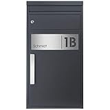 Paketbriefkasten SafePost 65MS inkl. Gravur Namensschild Edelstahl V4A/anthrazit...