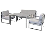 MFG Lounge-Set, 4-teilig | wetterfest | Stabile Alu-Gestelle, pulverbeschichtet...