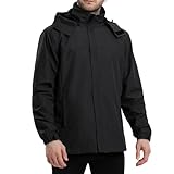 PYALT Herren Regenjacke Wasserdicht Atmungsaktiv Outdoorjacke Windbreaker mit...