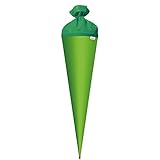 ROTH Bastelschultüte 70cm grün rund - Schultüte mit Stabiler Rot(h)-Spitze...