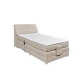 CARPINO Boxspringbett 120x200 elektrisch verstellbar, Creme - Bequemes...