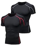 Niksa Funktionsshirt Herren Kurzarm 2 Stück Kompressionsshirt Männer Laufshirt...