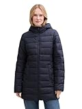 TOM TAILOR Denim Puffer-Jacke mit verschließbarem Stehkragen, green dust, XXL