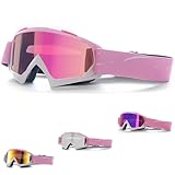 DONGZQAN Skibrille Damen Rosa, Skibrille Brillenträger Damen, Skibrillen Dame...