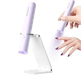Denabuty UV Lampe für Gelnägel, Mini U V LED Lampe für Nägel Wiederaufladbar mit Ständer Tragbare Kleine UV Nagellampe für Gel Nagellack, zum Aushärten von Nagelkleber & Nail Tips Violett