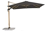 Schneider Sonnenschirm Rhodos Twist Woody, anthrazit, 300 x 300 cm quadratisch,...