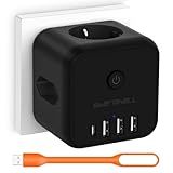 Steckdosenwürfel ohne Kabel, Mehrfachsteckdose mit USB C Würfel...