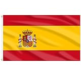 AhfuLife Spanien Flagge 150 x 90 cm, 1 Stück Spanische Fahne Leuchtenden Farben...
