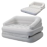 RAPTAVIS Aufblasbare Couch Sofa Bett Beflockte Luftmatratze Bett mit Armlehne...