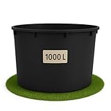 Ondis24 Regentonne 1000 Liter, Regenfass XXXL, Regenwassertank aus schwarzem...