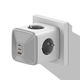 OUFUYU Würfel USB C Steckdosenleiste 4-Fach Steckdose 4000W mit 2 USB-C & 1...