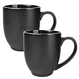 Schramm® Kaffeetassen Set schwarz aus Porzellan wählbar 2, 4 oder 6 Stück 460...