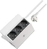Brennenstuhl Klemmbare Steckdosenleiste 3-Fach (Mehrfachsteckdose zum Befestigen...