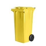 Bauer Mülltonne mit 2 Rädern und Deckel, Müllgroßbehälter, Abfalltonne,...