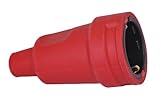 Kopp Schutzkontakt-Gummikupplung mit Knickschutztülle, Farbe rot (außen) und...