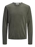 JACK & JONES Herren Jjeleo Knit Crew Neck Noos Pullover, Dusty Olive, L EU