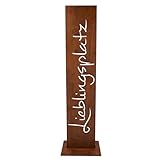 Rostikal Lieblingsplatz Schild Metall - 71 cm - Handgefertigtes Edel-Rost...