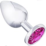 Anal Plug für Frauen – Edelstahl Butt Plug mit Rosa Diamant – 7,2 cm...