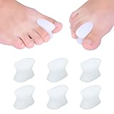 6 Stück Gel Zehenspreizer, Gel Zehentrenner Silikon Zehenschutz, Hallux Valgus...