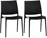 CLP 2er Set Stühle Maya I Wetterbeständige Stapelstühle bis zu 130 kg...