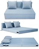 HAUSPROFI Schlafsofa mit Bezug aus Samtstoff & 2 Kissen, Bezug Abnehmbar,...