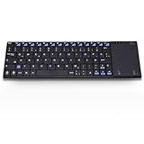 Rii 2.4G Kabellose Tastatur mit Touchpad, Wireless Keyboard, Deutsche...