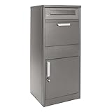 Wiltec Paketkasten grau 500 x 370 x 1120 mm, Paketbox Zuhause, Private...