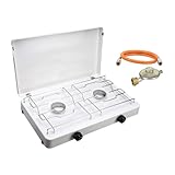 CFH Zweiflammkocher Capri ZK 421 – Camping Gaskocher 2-flammig mit 50 mbar...